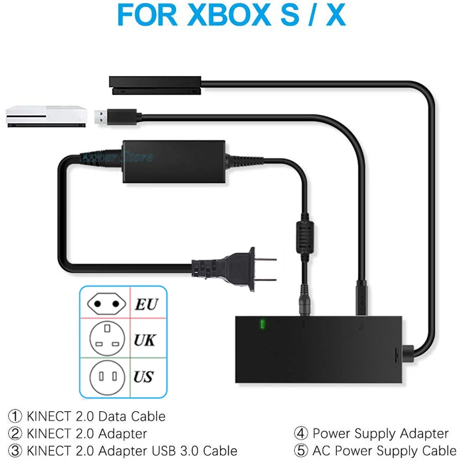 Для Xbox One S/X/Windows PC Kinect адаптер 2,0 последняя версия Датчик питания для X Box One S/X Somato сенсор y игры
