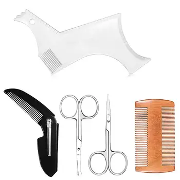 

Men's Beard Combs Scissor Shaping Styling Template Comb Salon Home Use for Hair Trim Beards