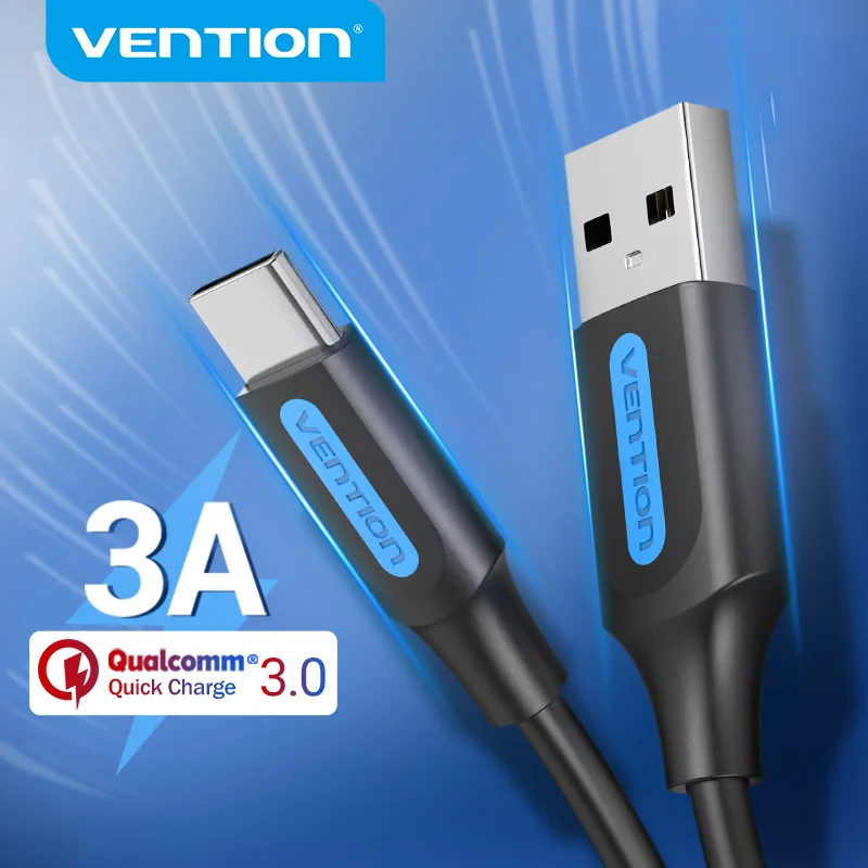 Vention USB Type C Cable 3A Fast Charging Wire For Samsung S10 S9 Xiaomi Redmi Huawei Mobile Phone USB C Cable Charger Date Cord