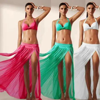 

Women Fashion Summer Beach Dress Bikini Cover Up Swimwear Sarong Sexy Wrap Pareo Summer Beach Dress Sarong Bathing Suit
