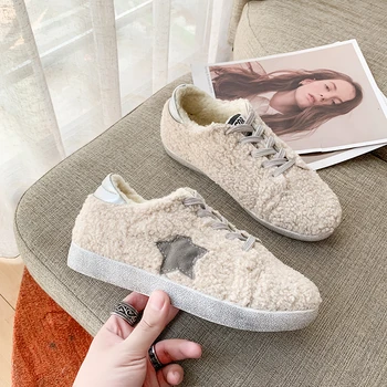 

2020 New listing hot sale Star shoes Suede women winter Plus velvet Keep warm dirty Old Skateboard shoes sports shoes