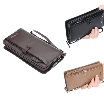 

LJL-Baellerry Brand Men's Wallet Large Capacity Driver's License Phone Wallet Casual Male Clutch Bag Long Zipper