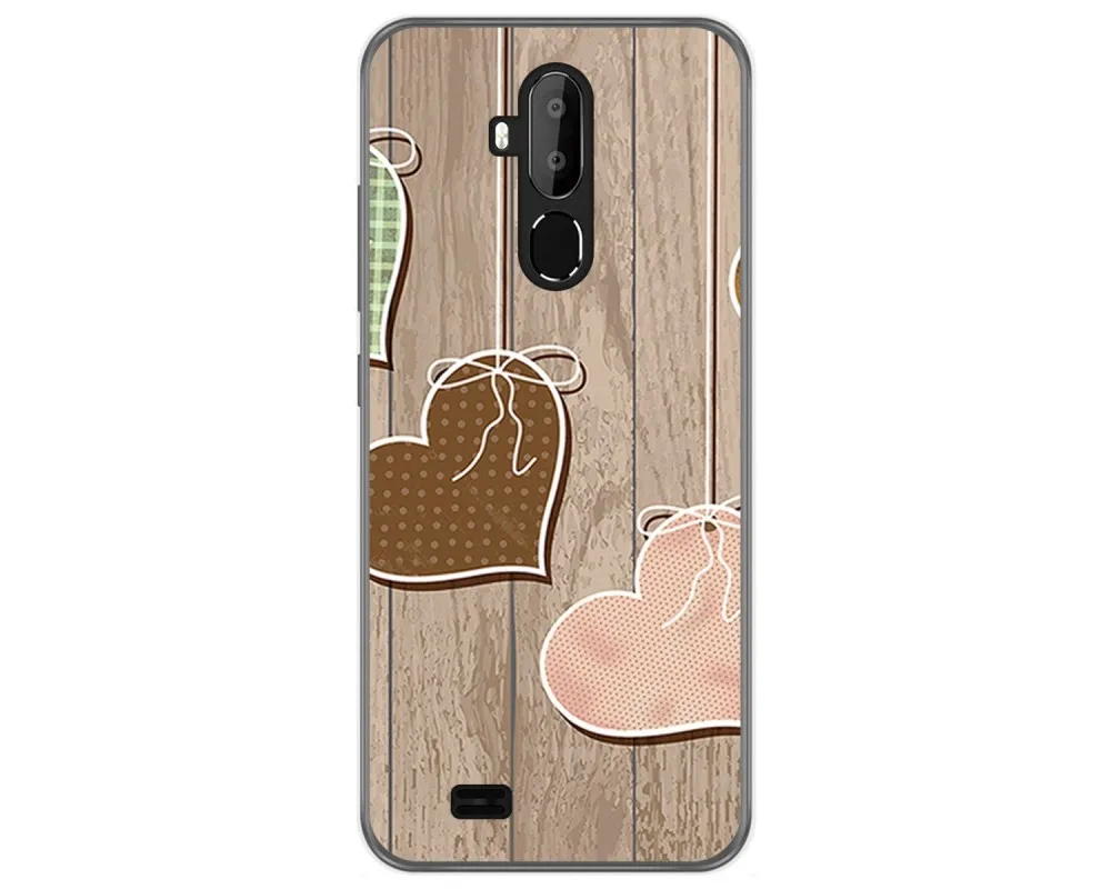 Tpu Gel case for Oukitel C12 / Pro design hearts wood drawings | Мобильные телефоны и аксессуары