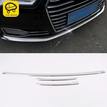 

CARMANGO For Audi A6 C8 2019 Car Styling Front Bumper Fender Protector Decoration Cover Trim Frame Sticker Exterior Accessory