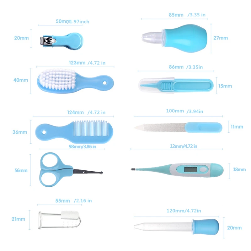 10Pcs/Set Baby Nail Trimmer Kit Portable Curved Cut Baby Grooming Kit Nail Clipper Splash proof Safety Care Set