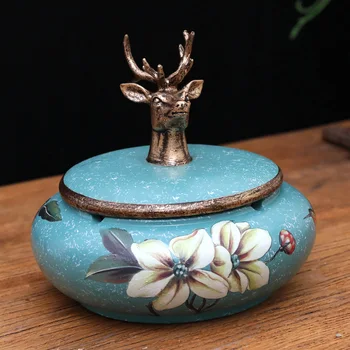 

Ashtray with Lids Cigarettes Ashtray for Indoor or Outdoor Use for Smokers Desktop Ash Tray for Home Office Decoration J