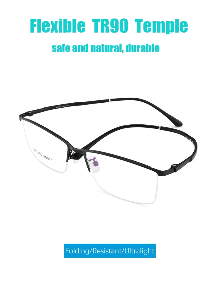 Новая Металлическая полуоправа для близорукости очки оправа сверхлегкий дизайн очки мужские бизнес рецепт очки oculos de grau
