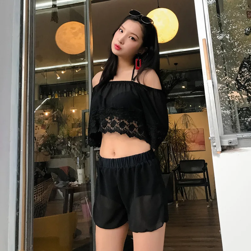

Betis New Style Bathing Suit Women's Four-piece Set-Cover-up Underwire Push up Spa Resort Triangular Two-piece Swimsuits