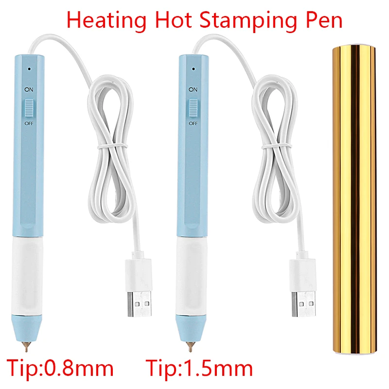 USB 0.8mm /1.5mm Heat-resistant Grip Heating Hot Stamping Pen for DIY Scrapbooking Cards Crafts Making Heat Foil Supplies | Дом и сад