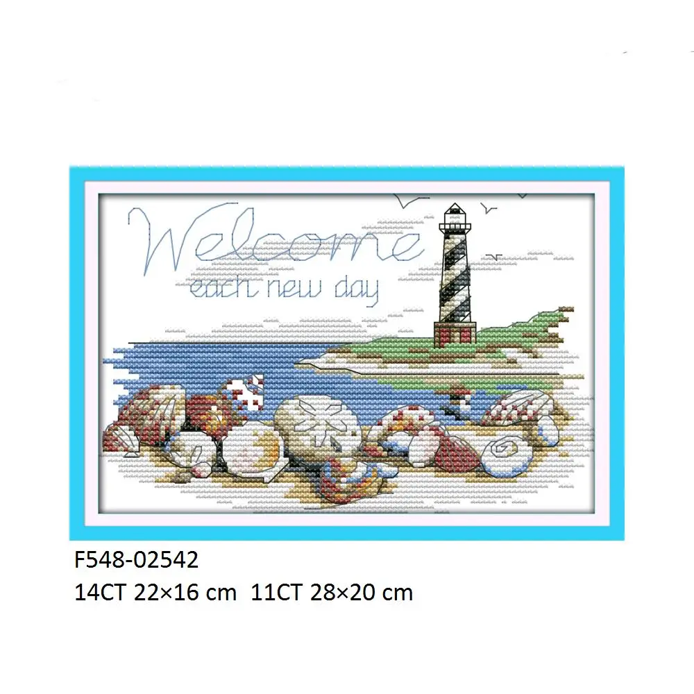Lighthouse Cross Stitch Kit Embroidery Cross Stitch Set F548 F646(2) F780(2) F781(3) F782(4) F930 F965 F972 FA051 FA052