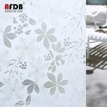 2/3/5 Meters Flower Pattern Window Film Static Cling Glass Vinyl Pvc Self Adhesive Glass Film for Home Decorative Window Sticker