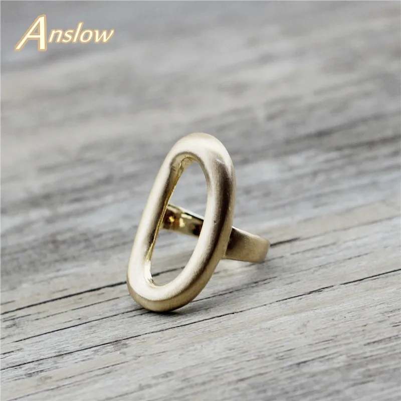 Уникальный дизайн Anslow ювелирные изделия латунное позолоченное овальное женское кольцо на палец парные