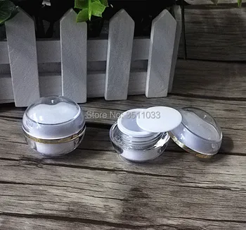 

5g White Cream Jar, Empty Round Jar, Cosmetic Sphere Round Jar, Makeup Tools Nail Art Cosmetic Storage Container Mini Sample Jar