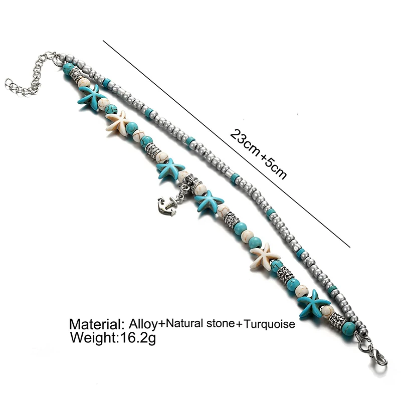 Винтажное многослойное бисерное женские браслеты для щиколотки Морская раковина Черепаха Морская звезда цепь леггинсы пляжный браслет на ногу богемные ювелирные изделия подарок