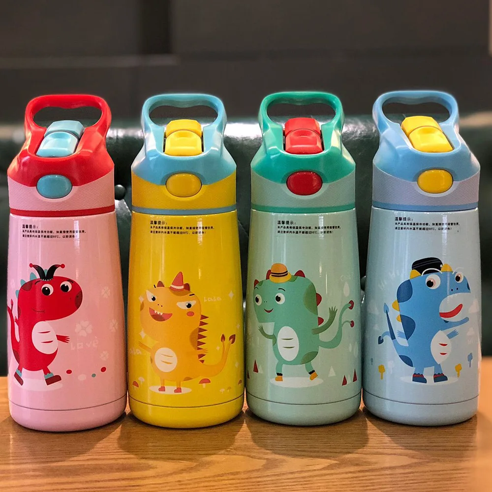 

316 Stainless Steel Thermos Kids Water Bottle Cute Vacuum Flask Cartoon Insulated Sippy Cup Sport Kettle Children Chrismas Gift