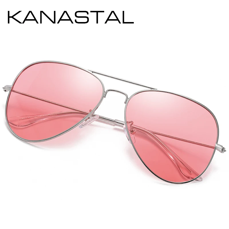 Aviation Sunglasses Men Women Night Vision Female Polarized Sun Glasses For Driving Pilot Twin Beam Anti-Glare Eyewear UV400