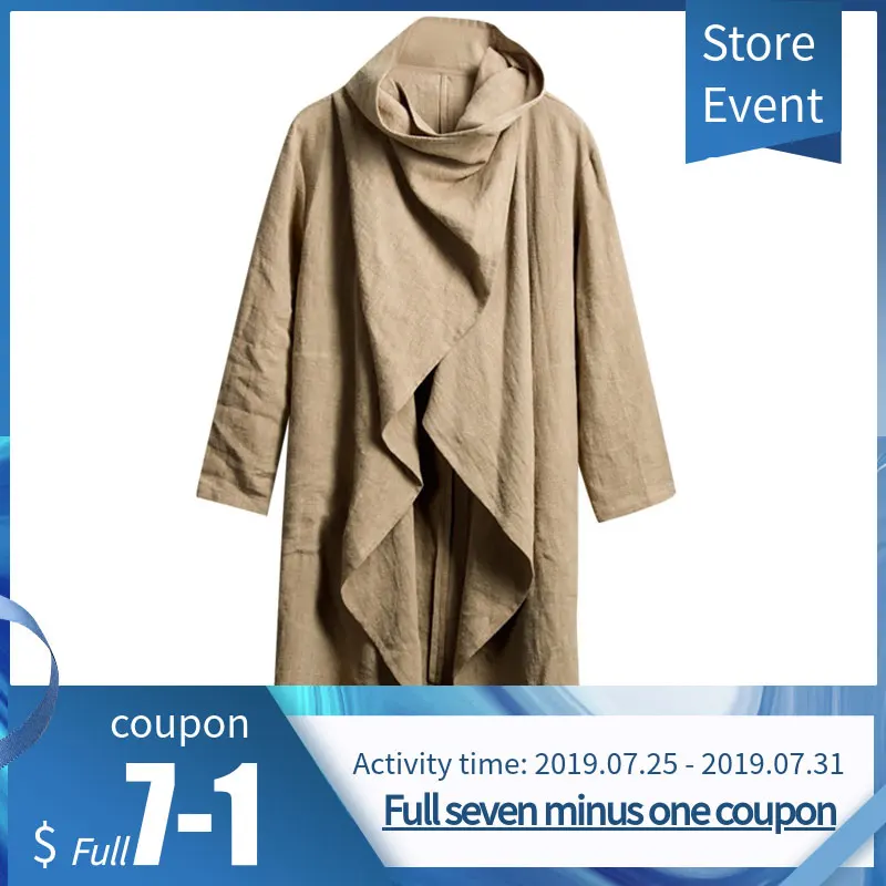

Mens Cardigan Spring Hooded Cloak Long Cardigan Coat Casual Korean Style Clothing Male Long Windbreaker Cloak Coat Big Size z06