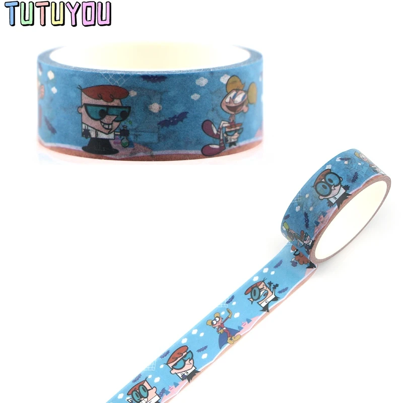 PC329 Dexter's Lab Декоративная Бумага васи лента DIY Скрапбукинг Маскировочные ленты школьные офисные поставки