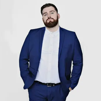 

Plus Sizes Blue Suits Man Coat Pants Casual Outfits Groom Tuxedo Terno Masculino Business Man Blazer Costume Homme 2Piece