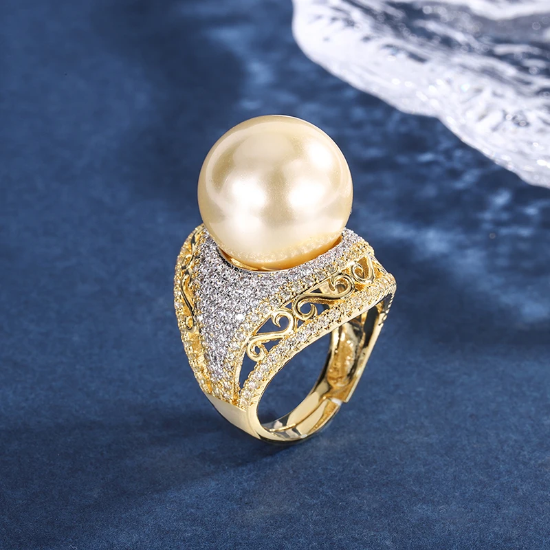 Vintage Gold Color Crystal Heart Ring For Women Finger Ring Female Fas –  Loto.pk