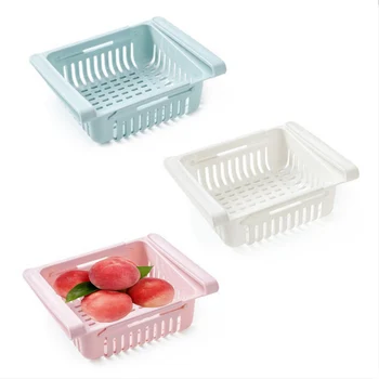 

Kitchen storage box adjustable kitchen refrigerator storage rack refrigerator freezer shelf rack pull-out drawer storage box spa