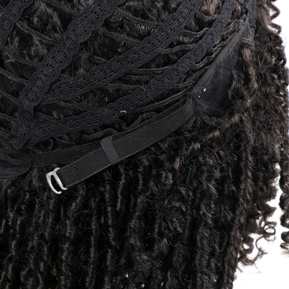 Qp Hair Dreadlock Wig Braided Twist Black Brown Short Curly Heat Resistant Fiber Synthetic Daily Party Dreadlocks Wigig