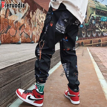 

Men Hip hop Pants Men Casual Pants Couples Harem Pants Ankle Length Trousers 2020 New Men Loose Joggers Print Streetwears