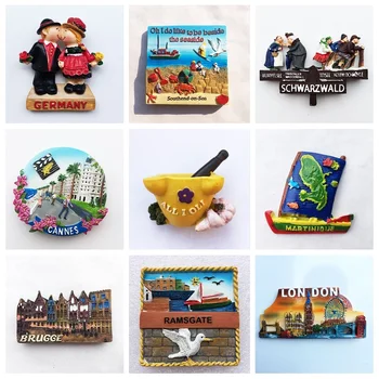 

Belgium France Fridge Magnet Souvenir Paris Corsica London Brussels Germany Magnetic Refrigerator Stickers 3D Resin Home Decor