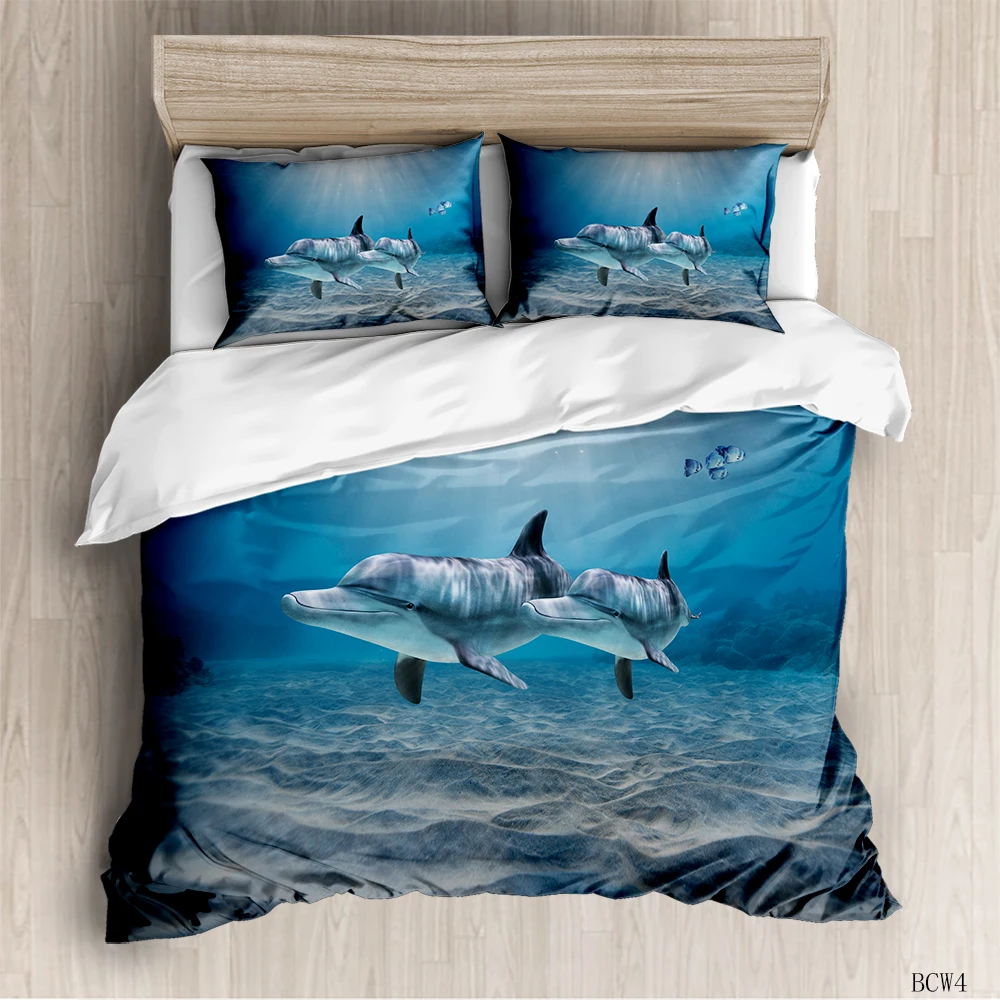 

Bedding Outlet Whale Bedding Set Animal Golden Tortoise Bed Cover Set 3pcs Luxury queen size bed sheets set twin bedding set