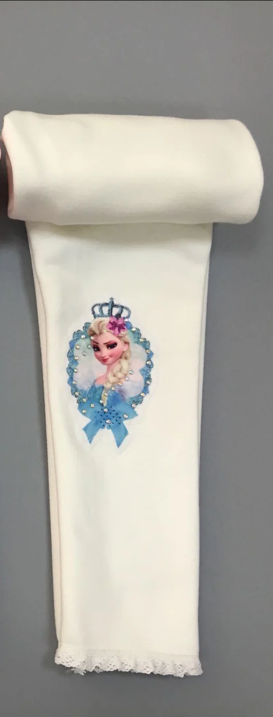 white - classic elsa Зимние леггинсы для девочек и осень, с рисунком из мультфильма, Осенние леггинсы для девочек теплые хлопковые модная сужающаяся к талии для защиты от обледенения Эльза брюки с изображением Анны B427 - Цвет: white - classic elsa