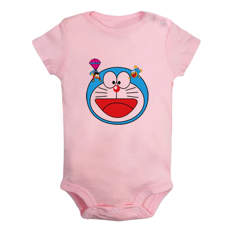 JcBaby215PD Для детей Одежда по мотивам мультфильма «Дораэмон» Nobita Nobi Черный кот среду розового цвета с цветочным рисунком для новорожденных, комплект детской одежды, спортивный костюм с принтом в виде костюмчики для малышей; одежда из хлопка - Цвет: JcBaby215PD