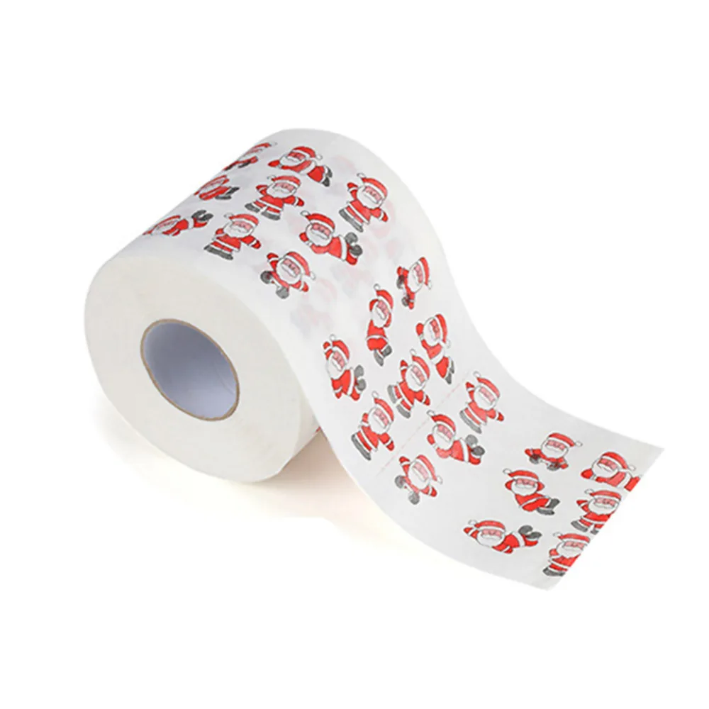 Bath Paper Christmas Printed Home Santa Claus Bath Toilet Roll Paper Christmas Supplies Xmas Decor Tissue Toilet Paper