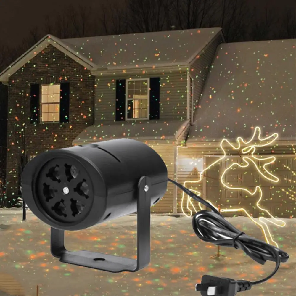

Xmas Moving LED Garden Christmas Laser Light Landscape Spotlight US/EU
