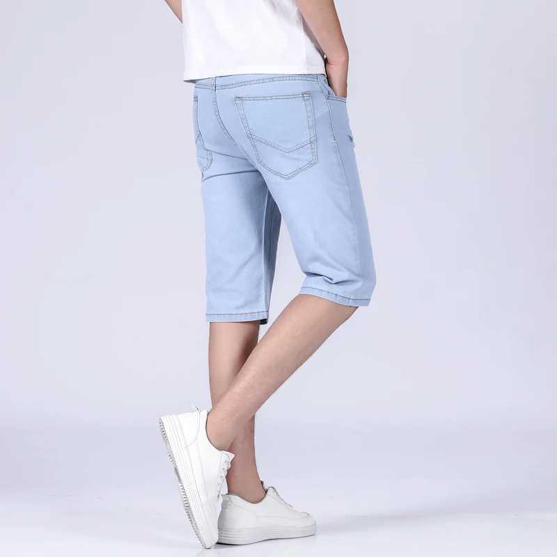 lee carpenter jeans Men Business Jeans Classic Male Cotton Straight Stretch Brand Denim short Pants Summer Overalls Slim Fit short Trousers 2021 jack and jones jeans