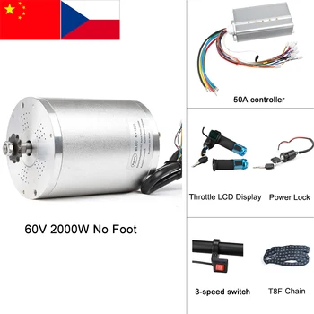 

60V Electric Bike Conversion Kit 2000W DC Brushless Motor Engine BLDC Controller With LCD Twist Throttle Chain Accessories