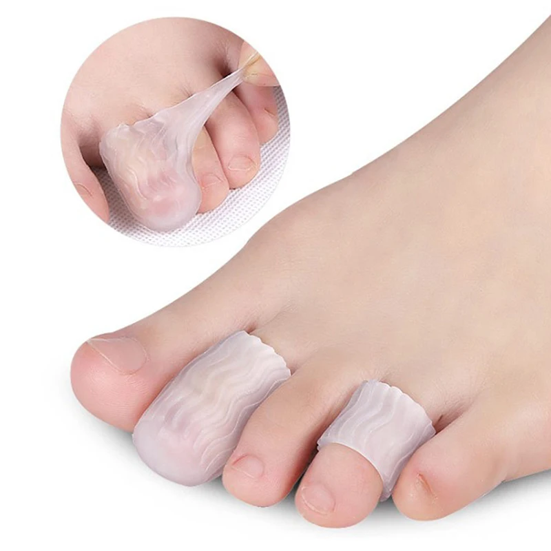 1Pair Silicone Gel Finger Toe Protector Cover Cap Pain Relief Preventing Blisters Corns Nail Tools Foot Care Toe Separators Hot