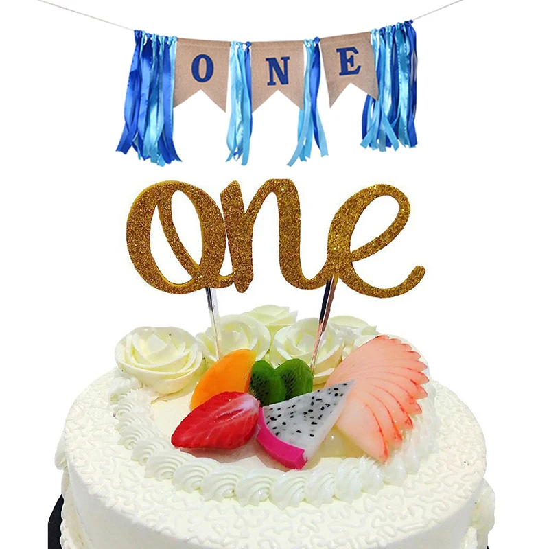Для маленьких девочек и мальчиков Бантинг baby Shower вечерние ленты украшения один первый флажок на день рождения