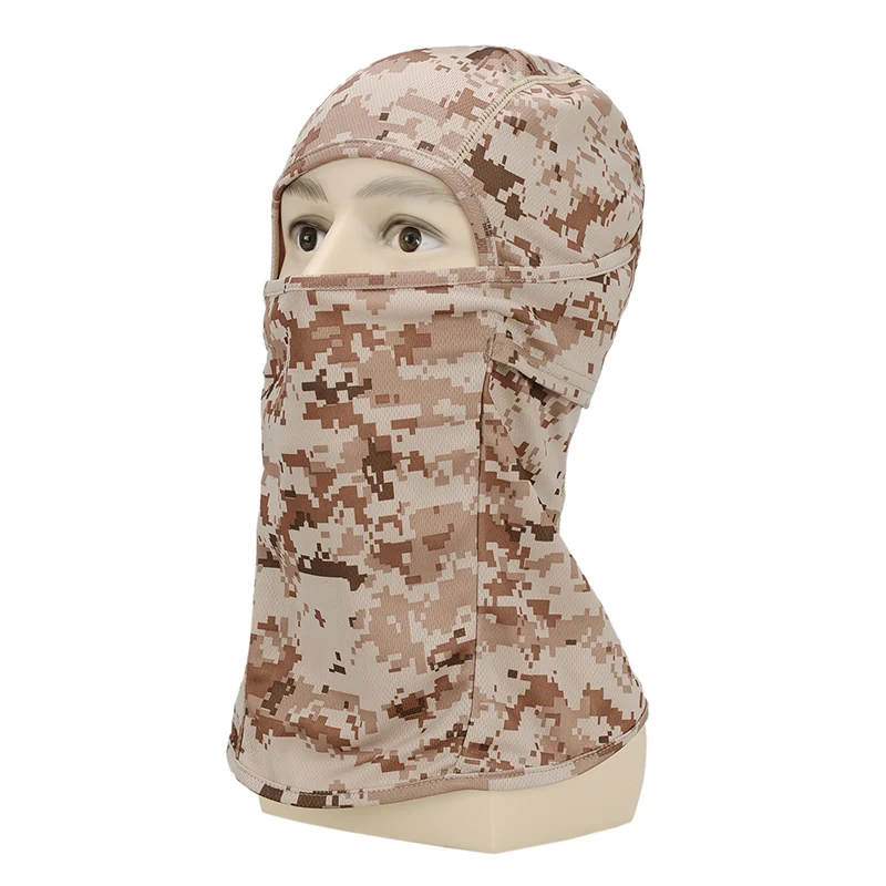 Newly 2Pcs Hunting Hinking Protecting Full Face Mask Quick Drying Dustproof Camouflage Headgear Cap SD669