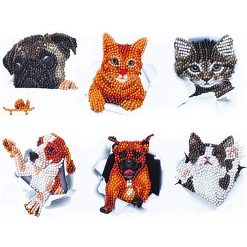 

Huacan Special Shaped Diamond Painting Dog Cat Stickers 5D DIY Decoration For Kids And Adults Handmade Gift