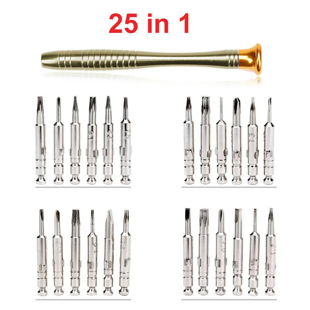 

Repair Tool 25in1 Mini Screwdriver Set Bits Multi Small Precision Hex Torx Star