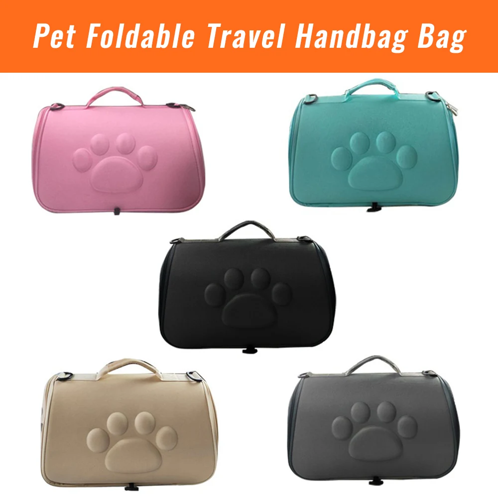 Складная дорожная сумка-переноска для собак и кошек, складная сумка-переноска с плечевым ремнем? M/L черный/серый/розовый/золотой/зеленый