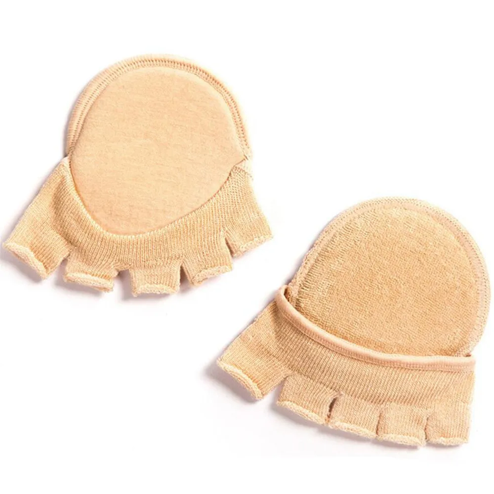 Half Palm Sock Slippers Pain-proof Thicken Sponge Invisible Socks Female Five Toe Boat/Low Cut Socks