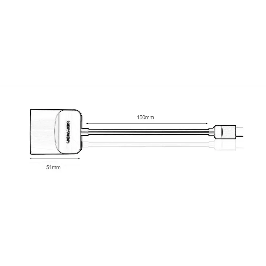 Vention type-C Интерфейс VGA адаптер конвертер кабель аналоговый видео аудио 1080p тип-c штекер VGA Женский для компьютера