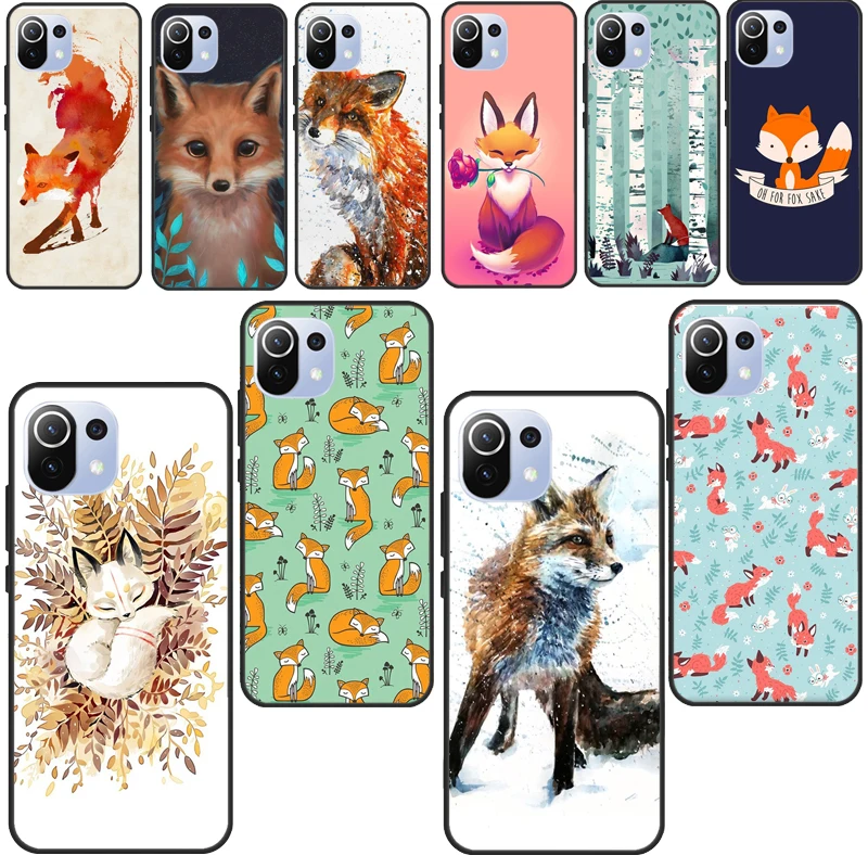 Red Fox Autumn Leaves Forest For Poco X3 Pro F2 F3 M3 Custodia Per Xiaomi Mi 11 Pro 10T 9T Mi 9 A3 Note 10 Lite Cover Posteriore