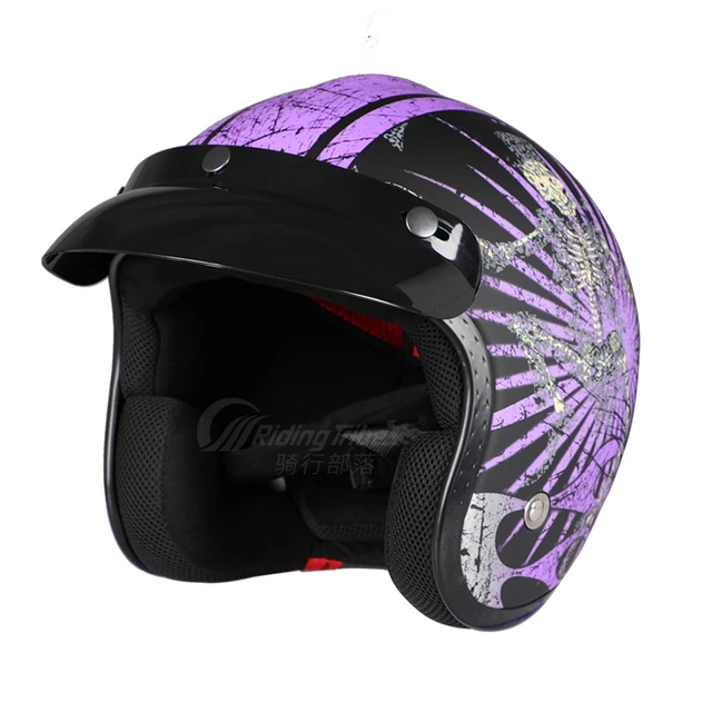 Men Women Motorcycle Half Helmet 3/4 