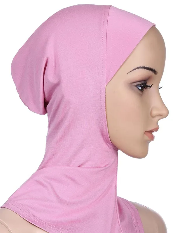 Мусульманские женские Девушки Спорт внутренний хиджаб колпачки исламские мягкие растягивающиеся подшарф шапки кроссовер классический стиль - Цвет: Plum