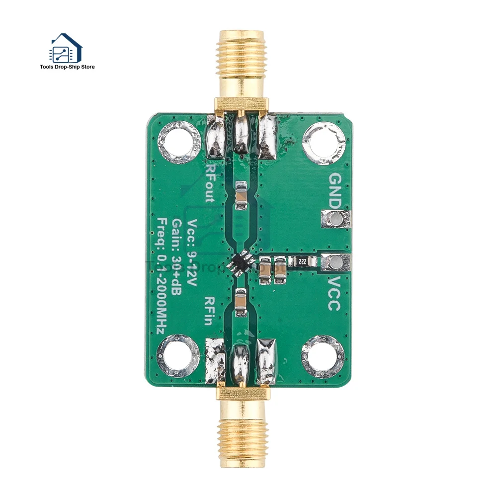 Radio Frequency Wideband Amplifier Low Noise Amplifier LNA 9-12V (0.1-2000MHz Gain 30+dB)