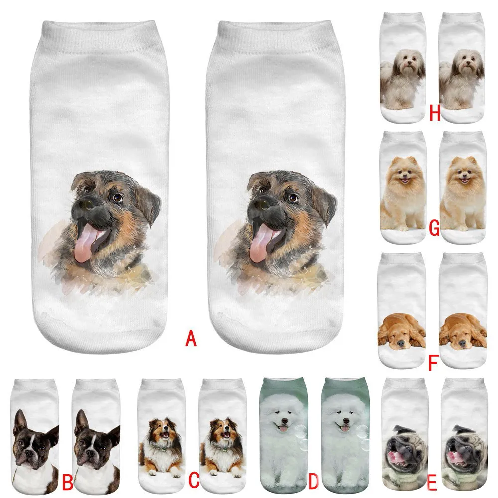 3 пары женских носков с 3D принтом модные носки унисекс забавные короткие Носки с рисунком «котята» Прямая поставка