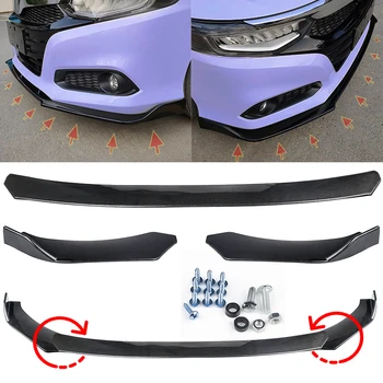 

3Pcs/Set ABS Universal Car Front Bumper Lip Chin Body Kits For Honda Benz Audi For BMW Front Bumper Kits Splitter
