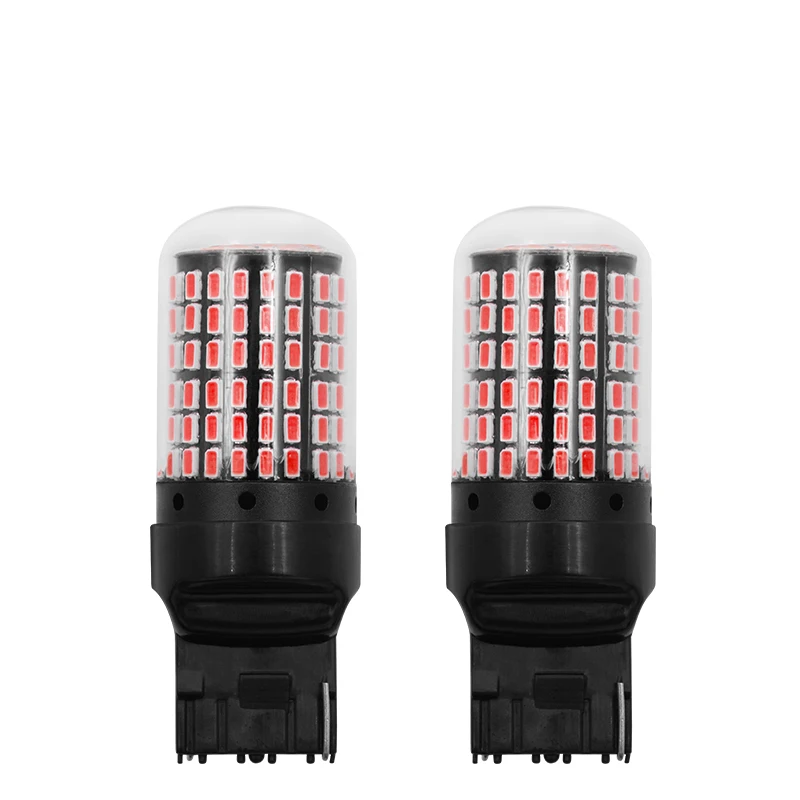 2 шт. T20 7440 W21W светодиодный лампы 3014 чипы 144 SMD белые светодиодные лампы для автомобилей авто тормоз стоп-сигнала обратный поворот сигнальных огней